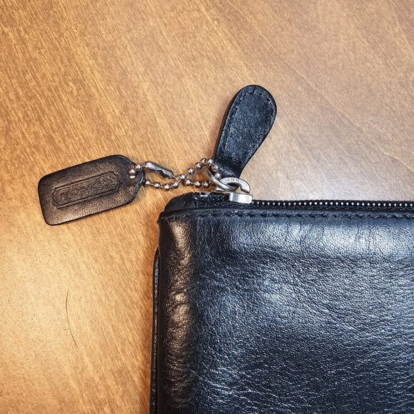 Coach Vintage Black Leather Slim Pouch - USA 90s - Picture 3 of 5